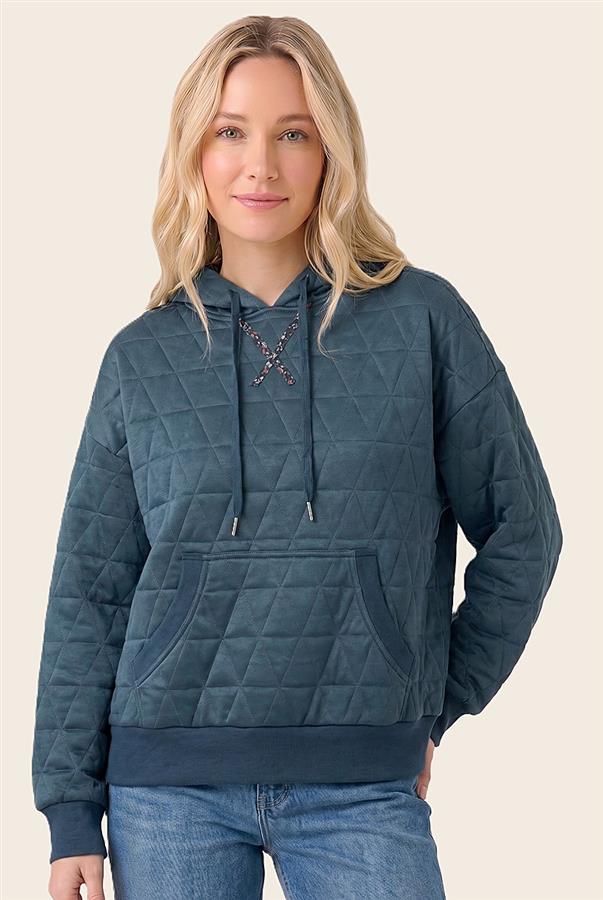 Quilted Floral Accent Sweater Top