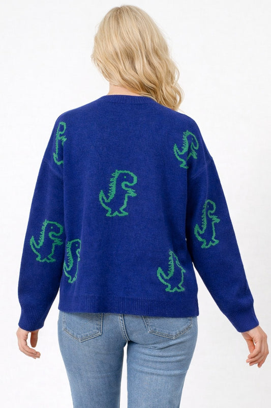 Dinosaur Button-Up Cardigan