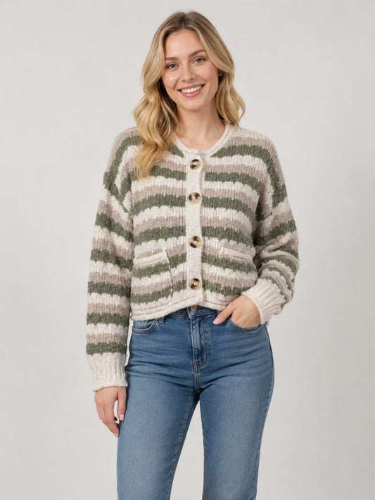 Soft Striped Cardigan