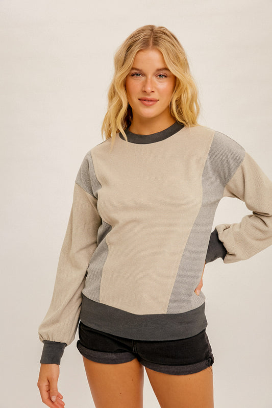 Two Tone Pullover Sweater