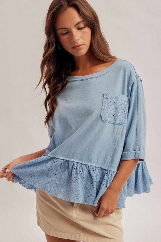 Lace & Ruffle Detail Top