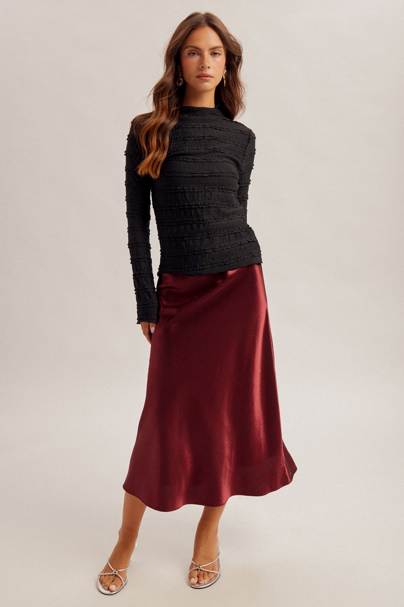 Satin Midi Skirt