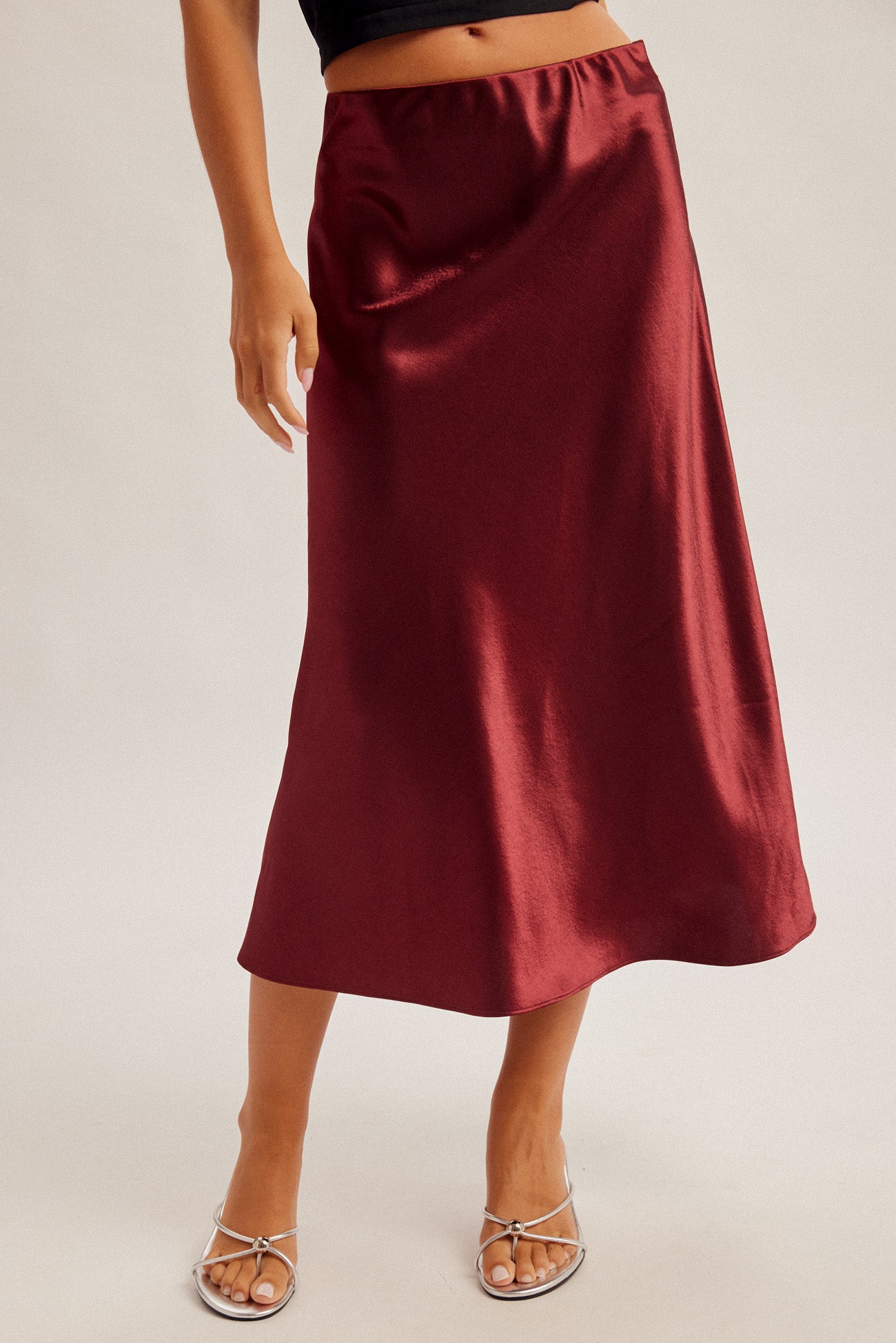Satin Midi Skirt