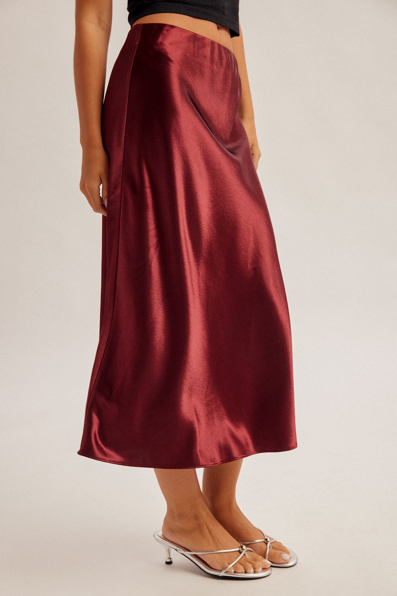 Satin Midi Skirt