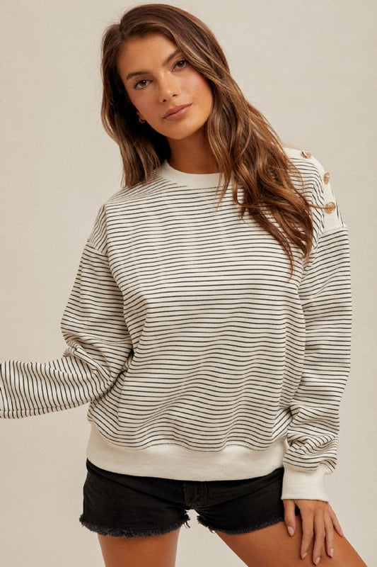 Fleece Button Detailed Top