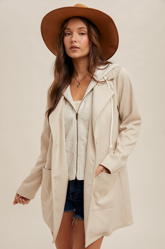 Faux Hoodie Insert Coat