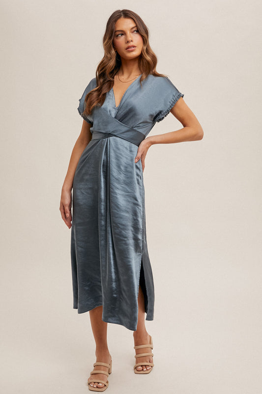 Satin Wrap Dress