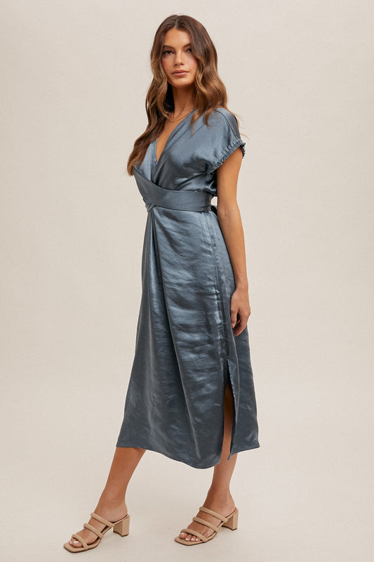 Satin Wrap Dress