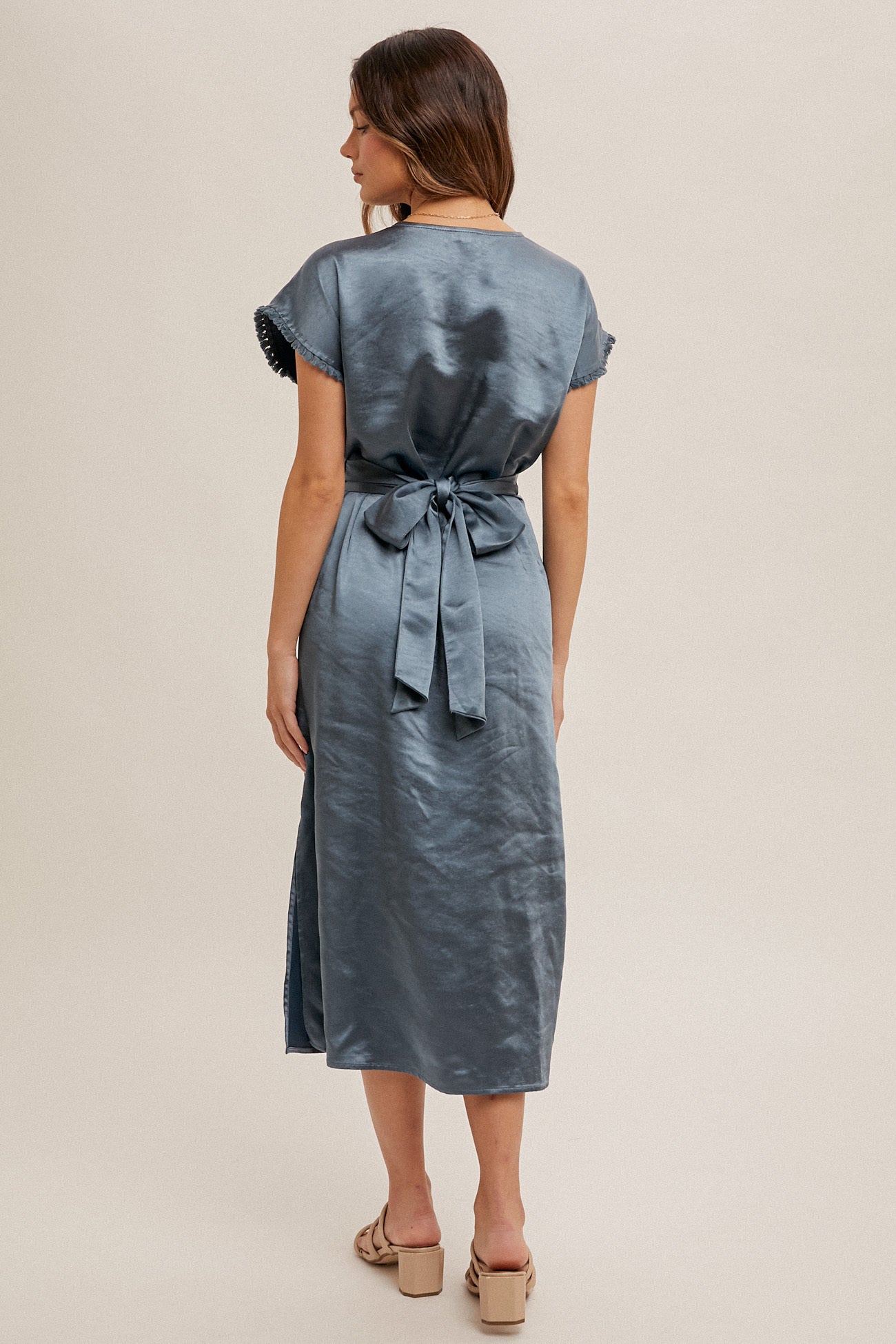Satin Wrap Dress