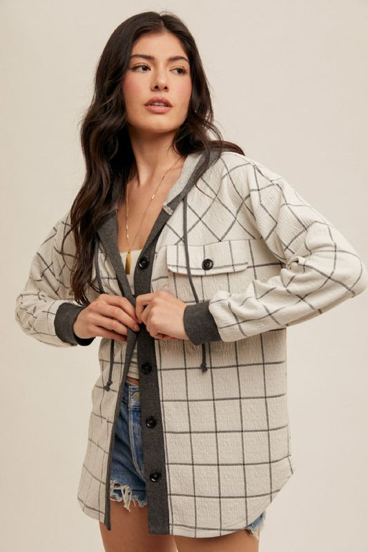 Jacquard Checkered Shacket