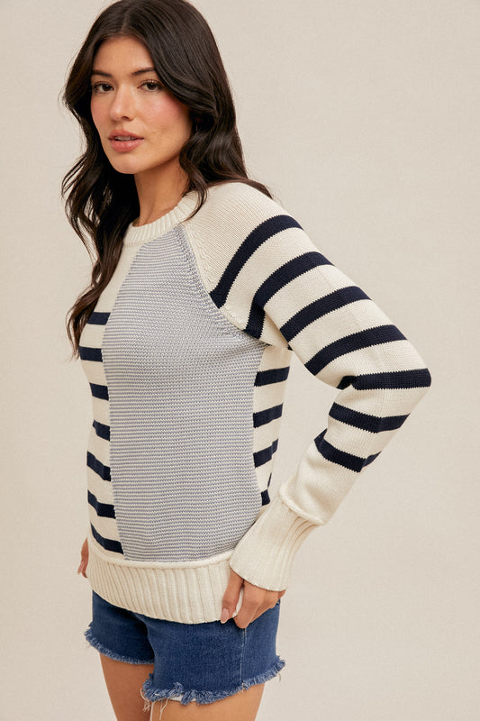 Striped Raglan Pullover Top