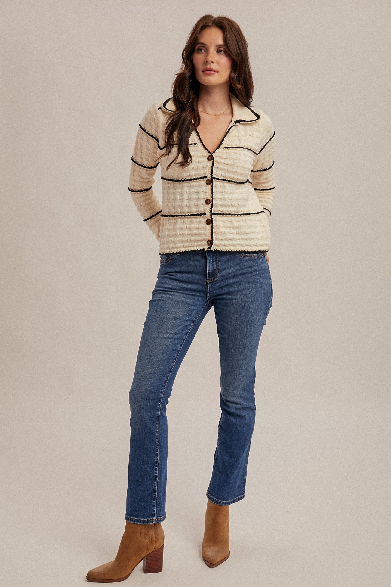 Textured Stripe Cardigan