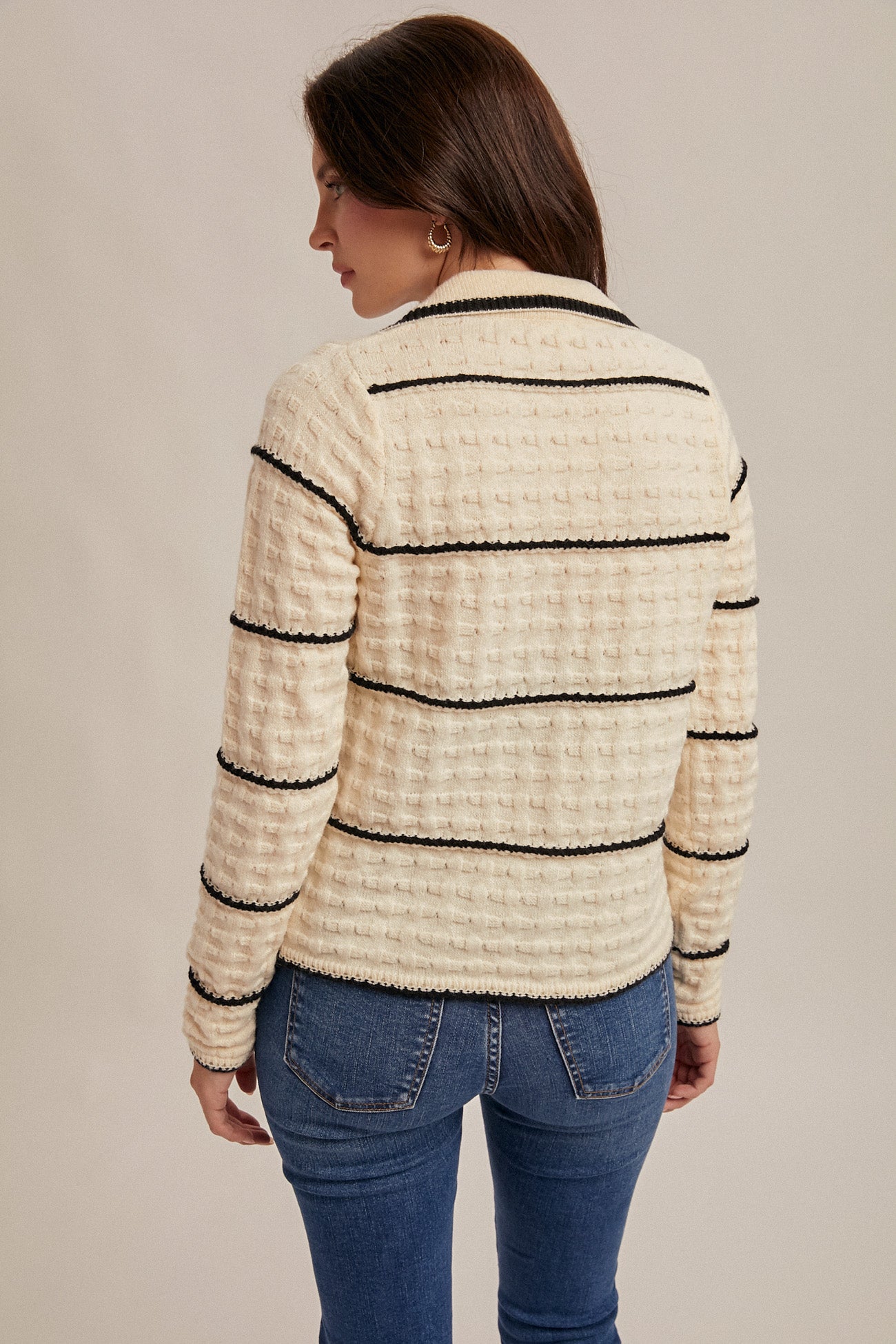 Textured Stripe Cardigan