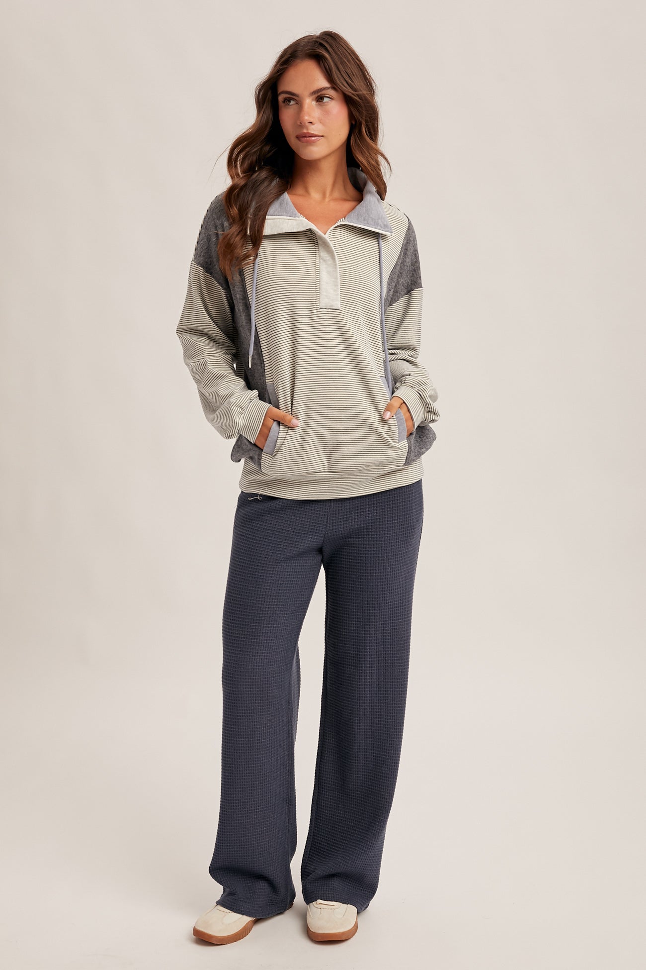 Quarter Zip Contrast Sweater