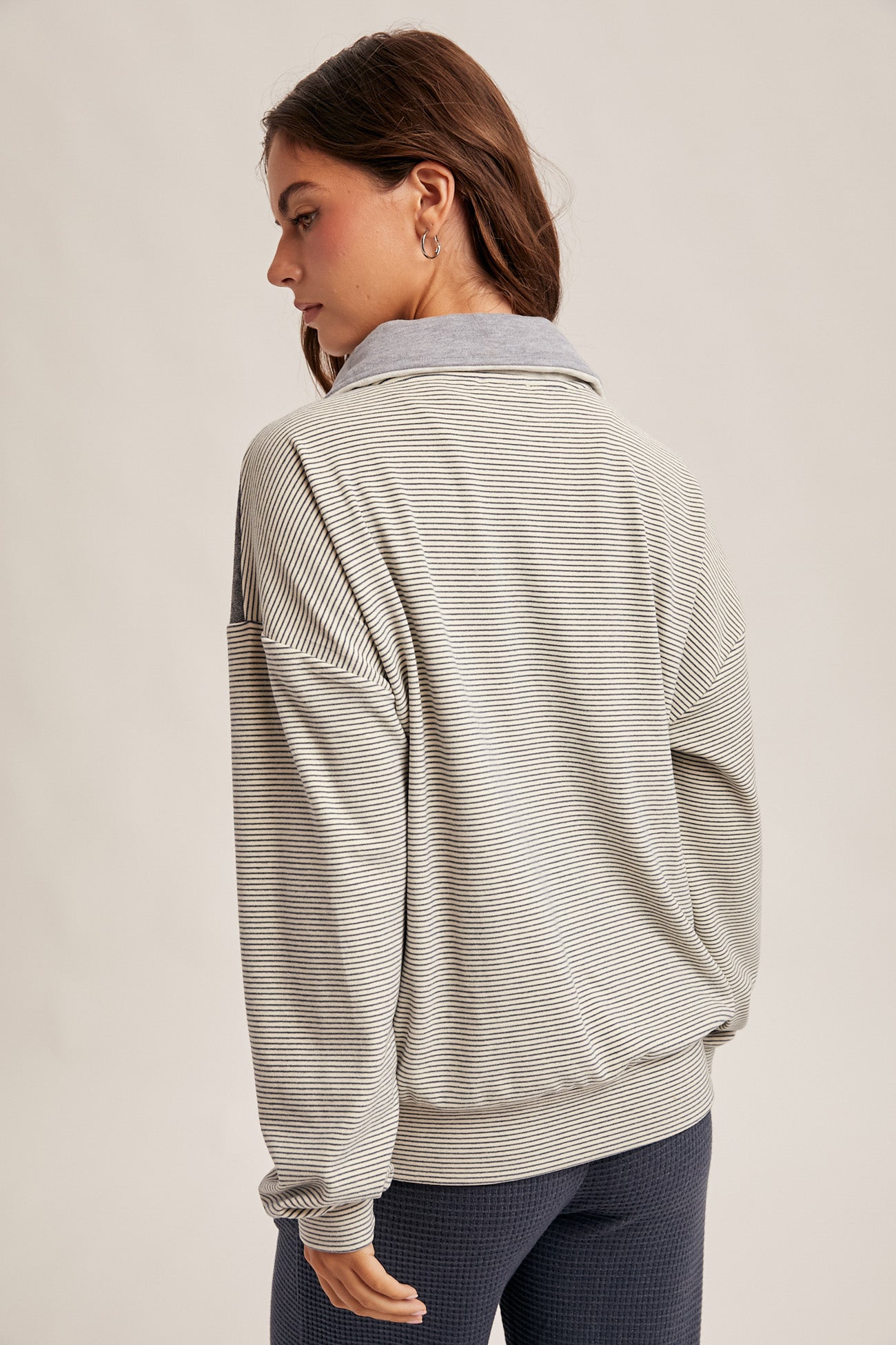 Quarter Zip Contrast Sweater