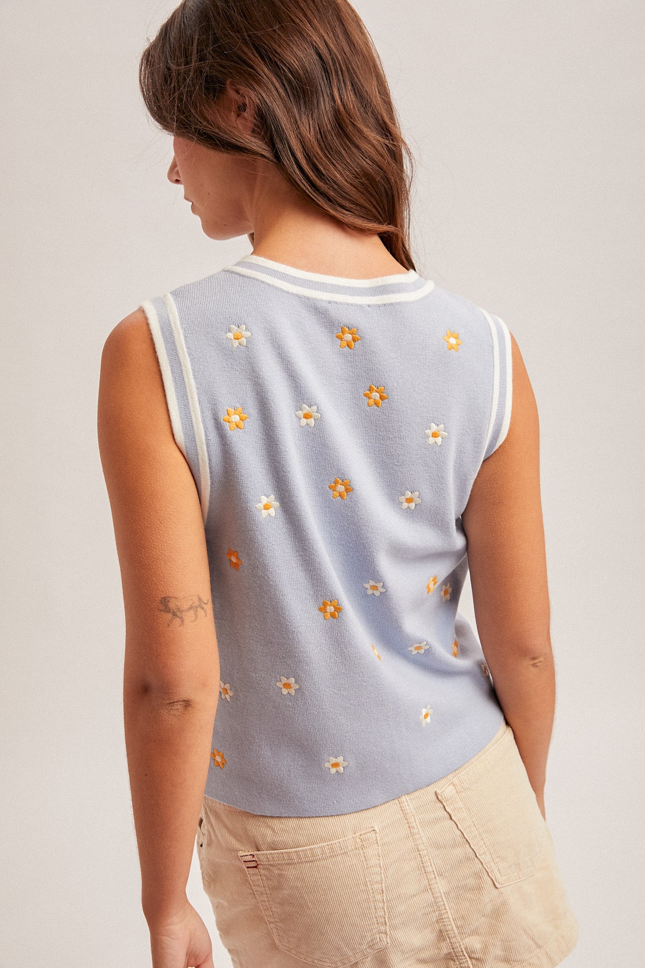 Floral Button Down Sleeveless Top