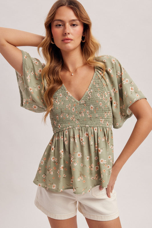 V-Neck Peplum Top