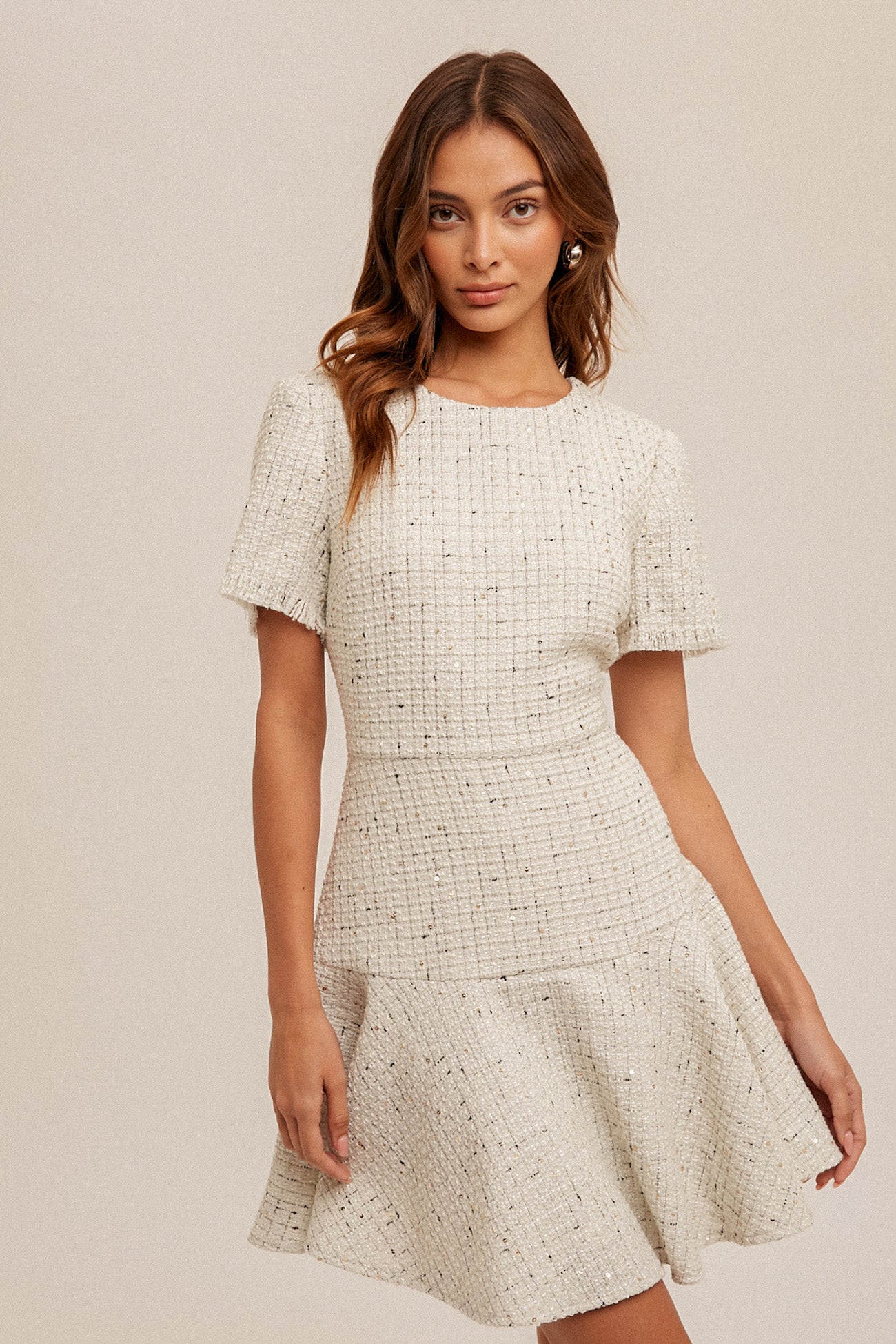 Sequined Tweed Dress