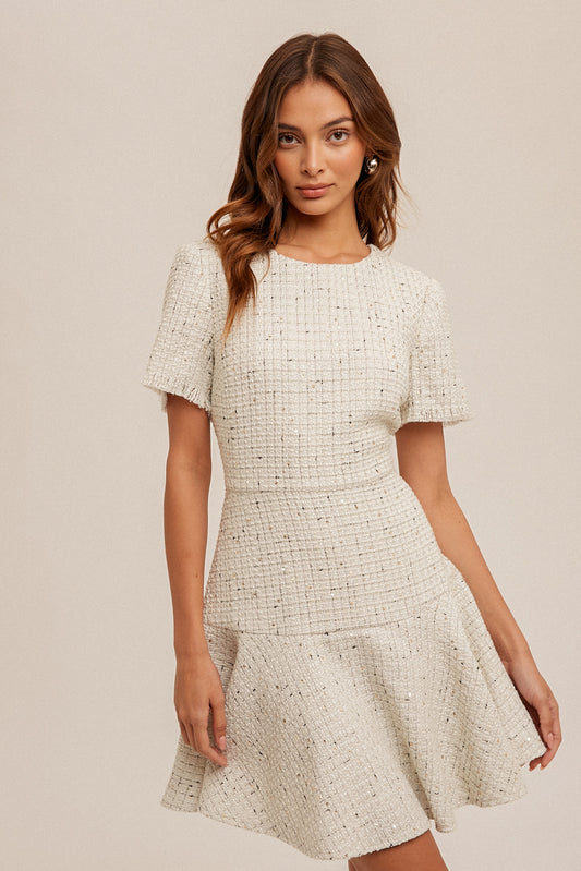 Sequined Tweed Dress