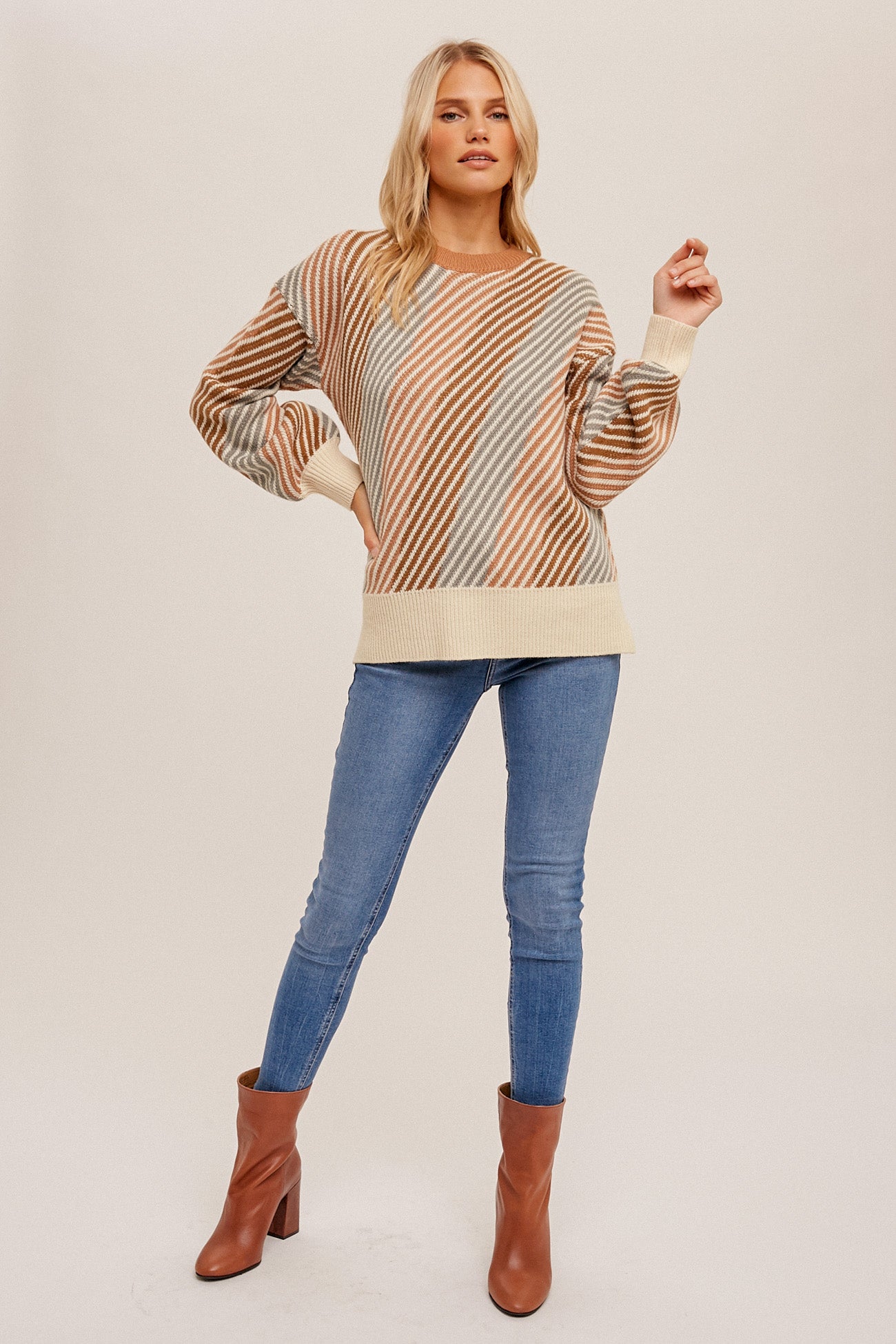 Multi Colorblock Stripe Sweater