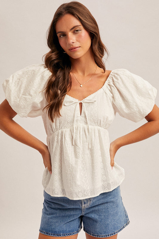 Tie Front Wide Back Top