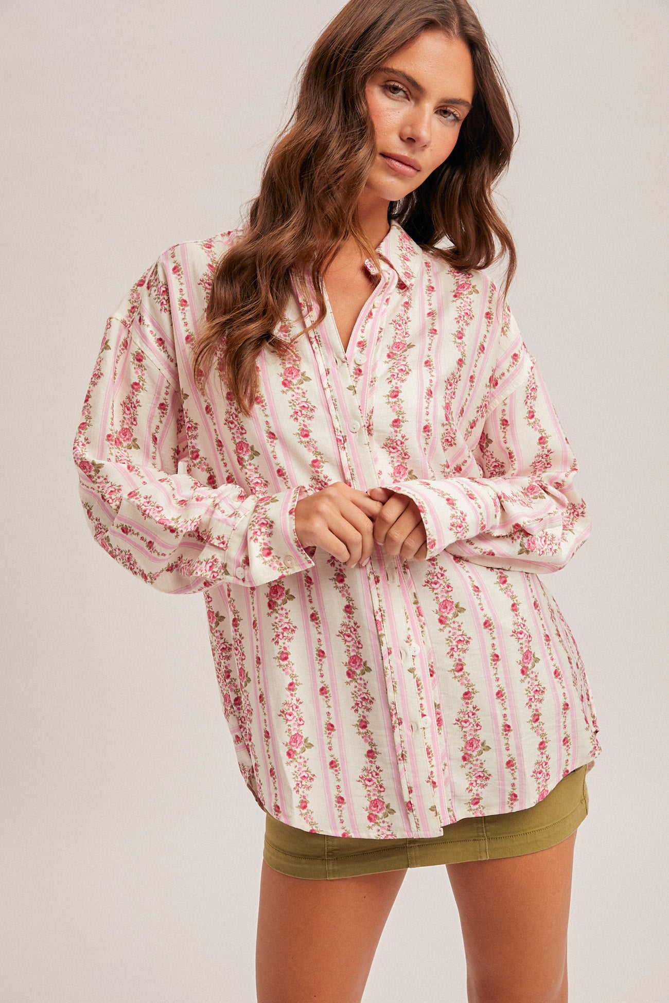 Rose Multi Stripe Top