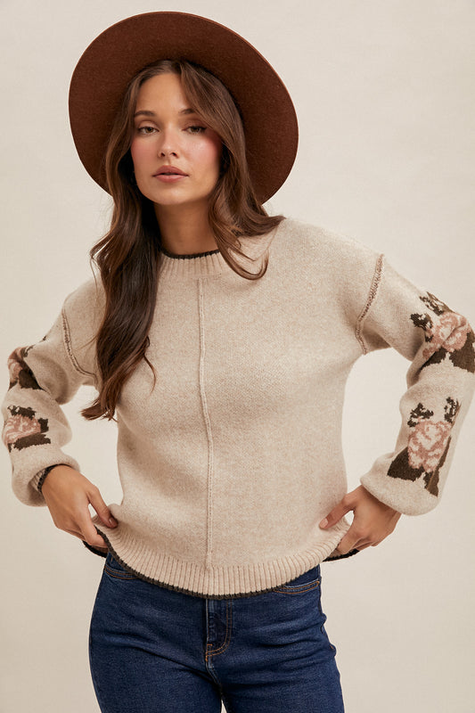 Rose Sleeve Sweater