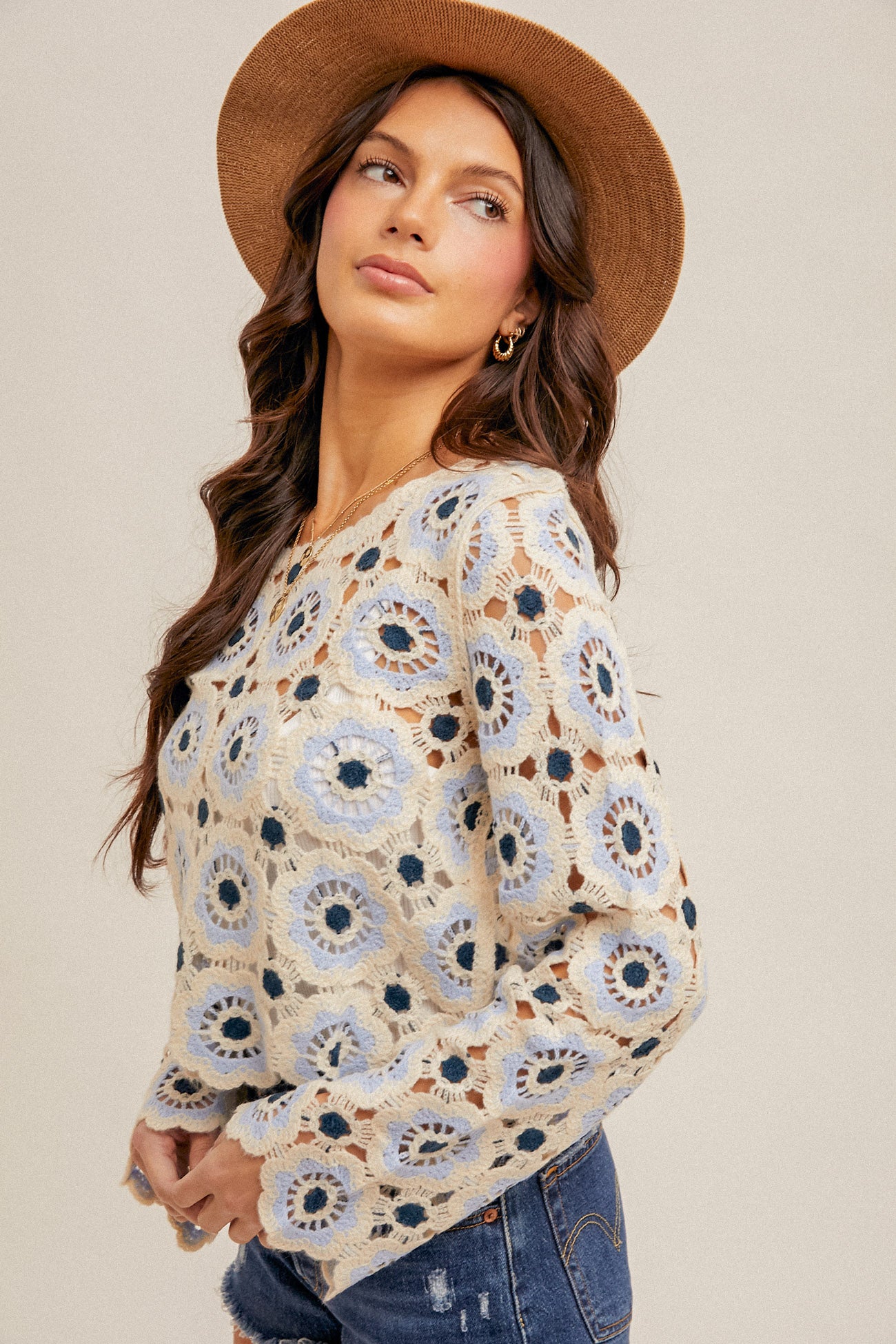 Crochet Knit Top