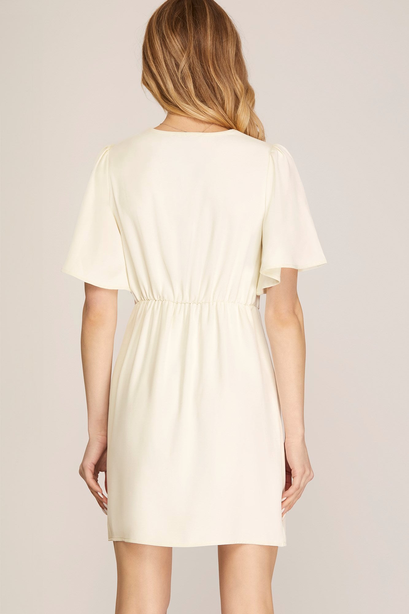 Ruffled Woven Wrap Dress
