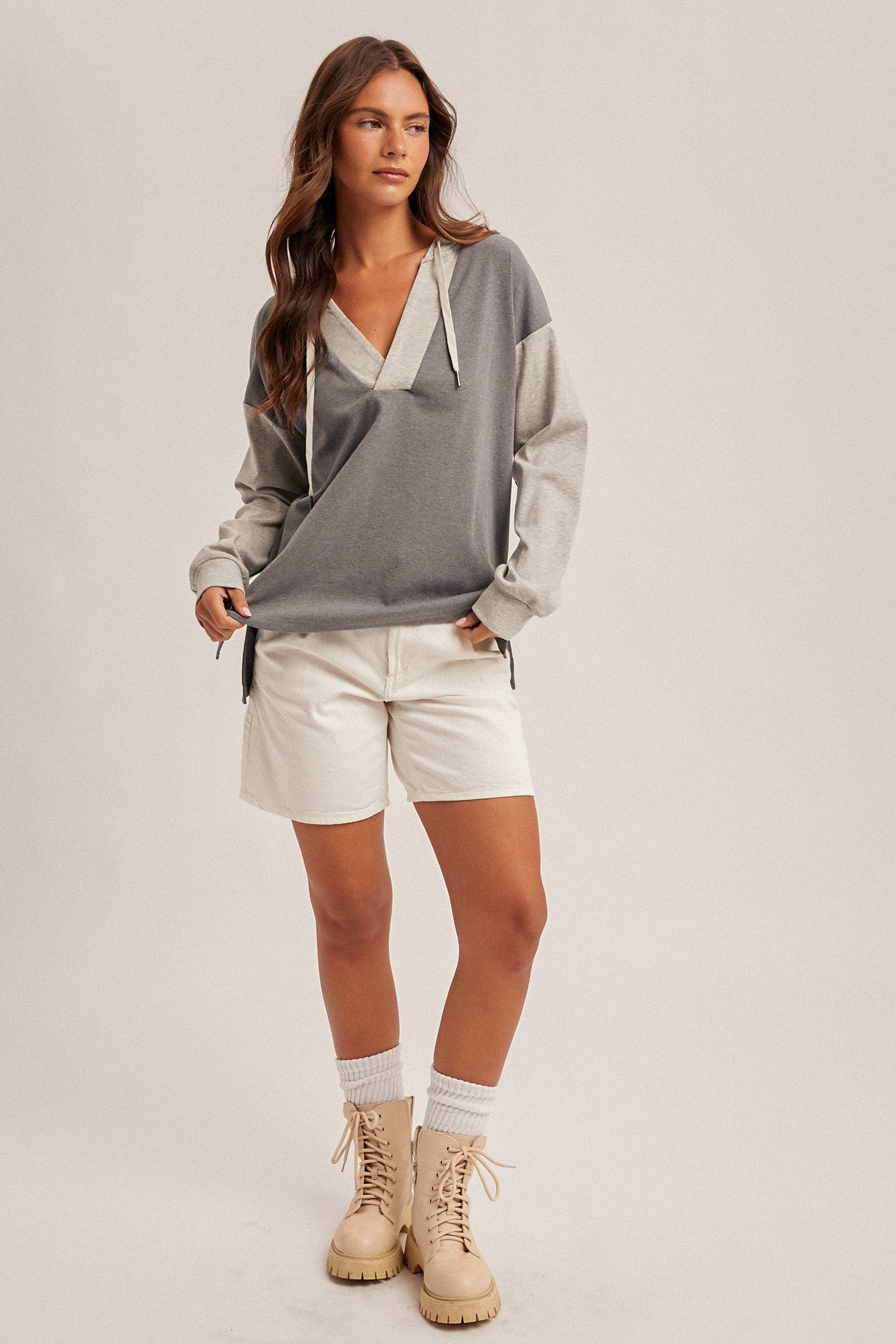 Colorblock Hooded Sweatshirt