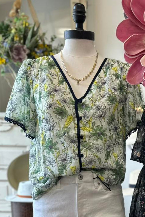 Crochet Trim Blouse