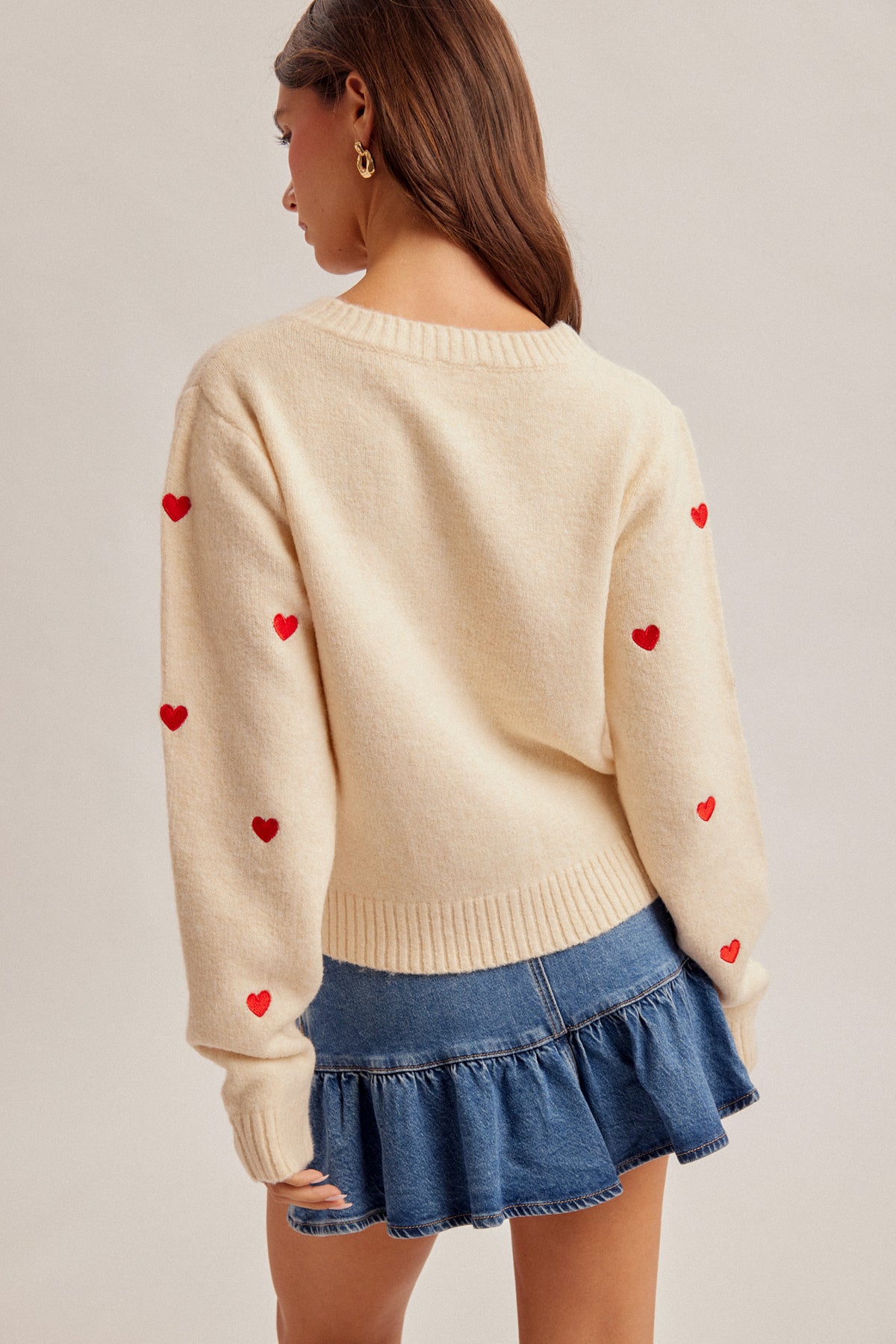 Embroidered Heart Cardigan