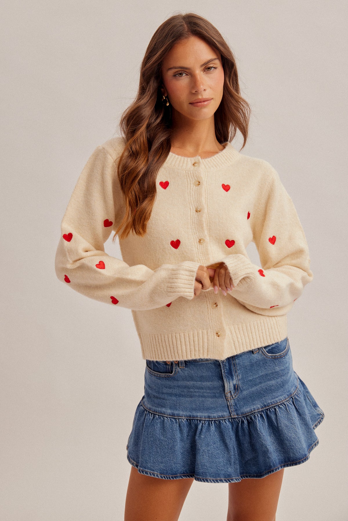 Embroidered Heart Cardigan