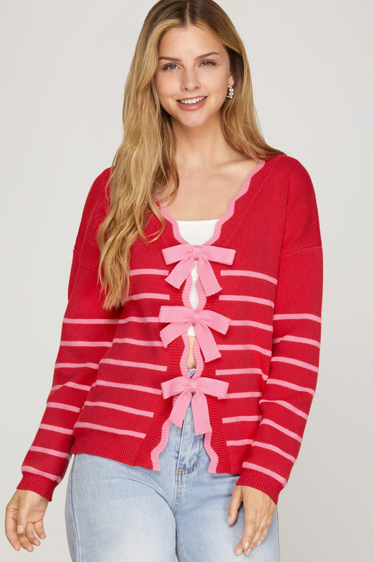 Reversible Bow Detail Cardigan