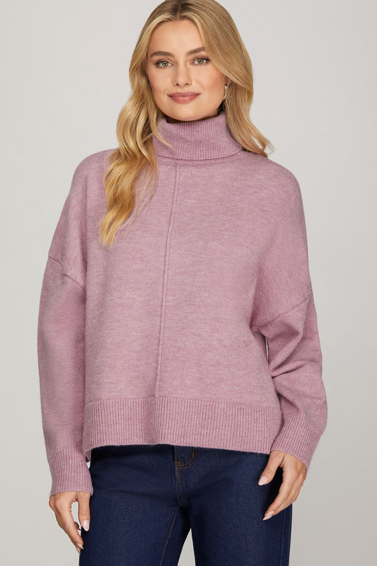 Exposed Stitch Lavender Sweater