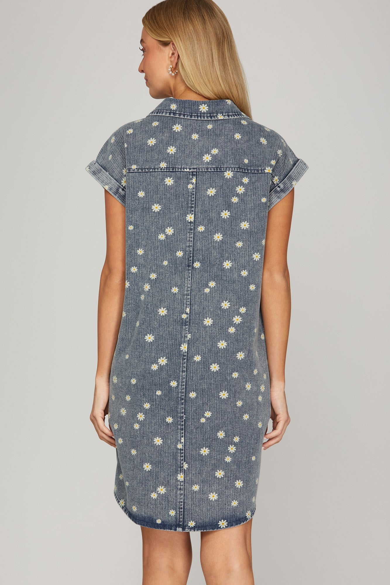 Cuff Collard Shirt Dress