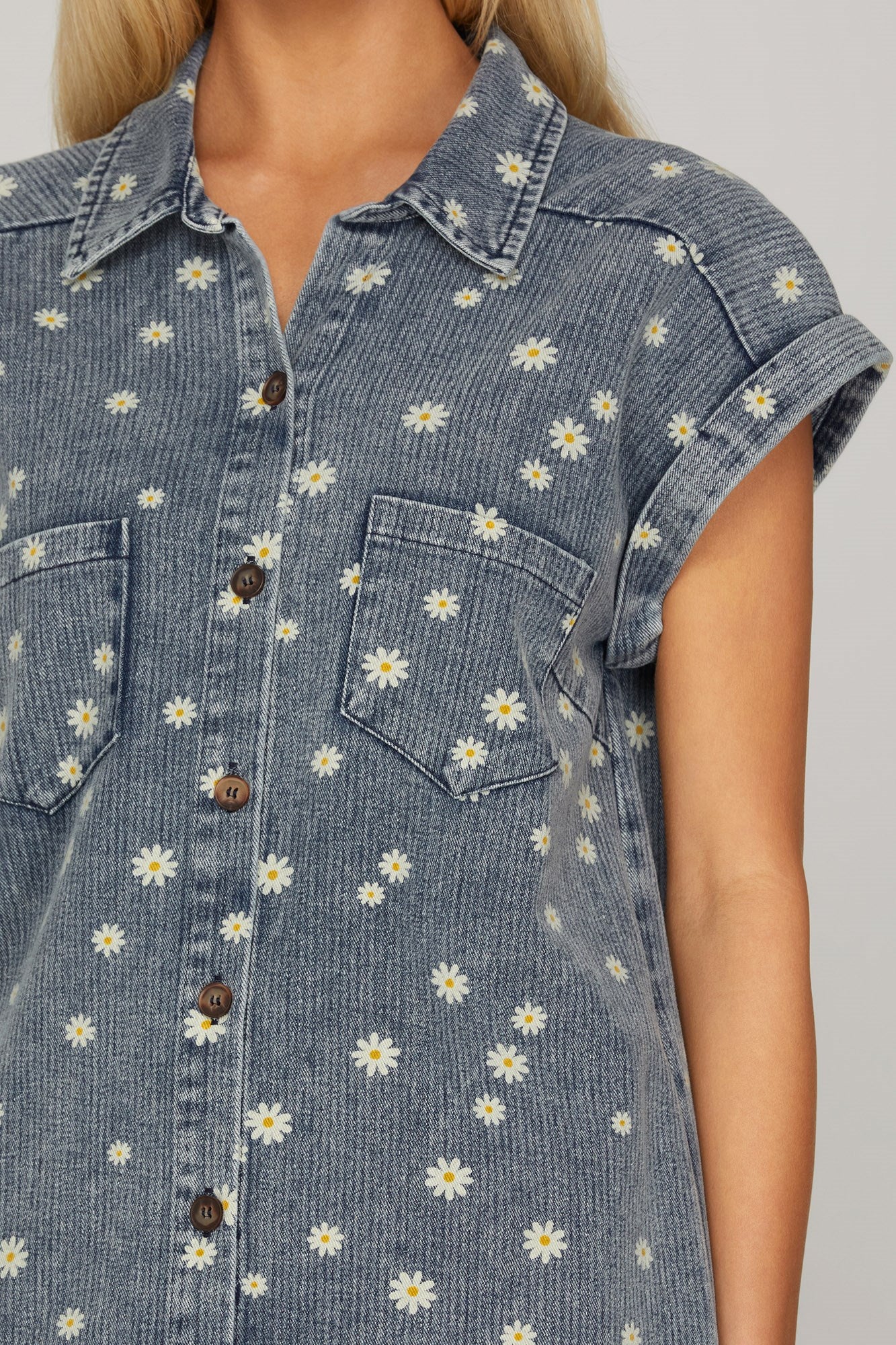 Cuff Collard Shirt Dress