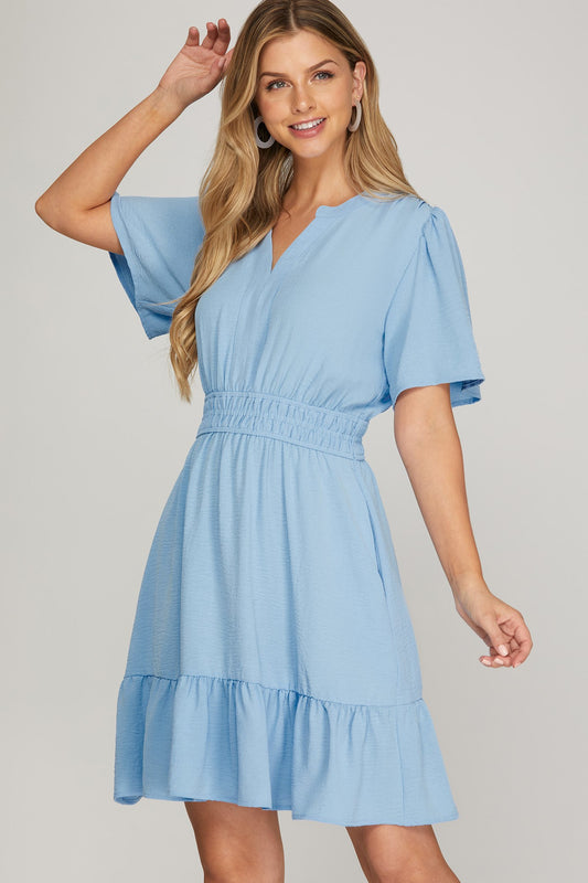 Bell Sleeve Tiered Dress