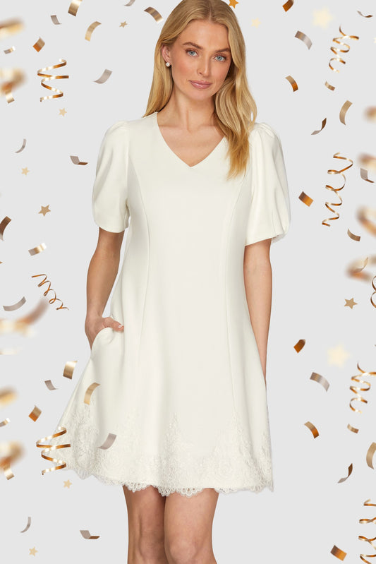 Lace Hem Heavy Knit Dress