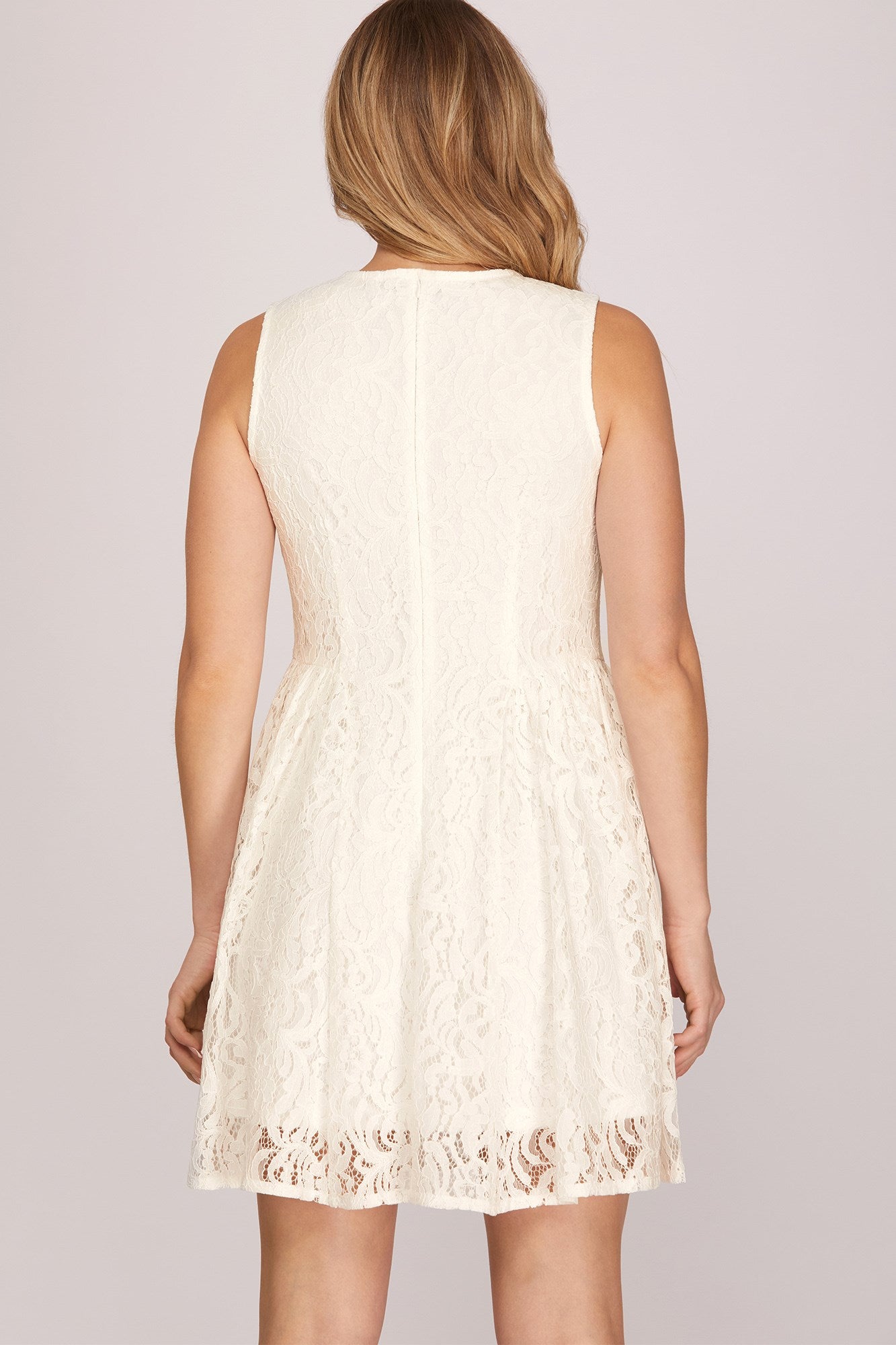 lace fit flare dress Fit & Flare Lace Dress M / OFF White