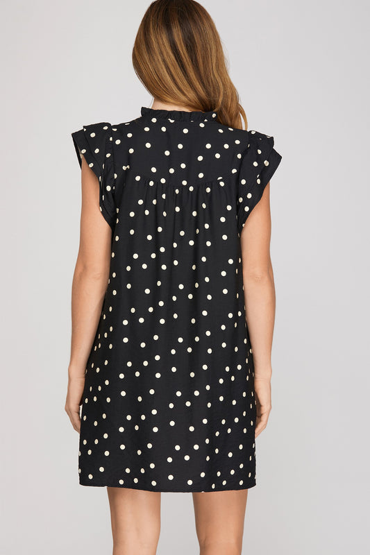 Polka Dot Black Dress