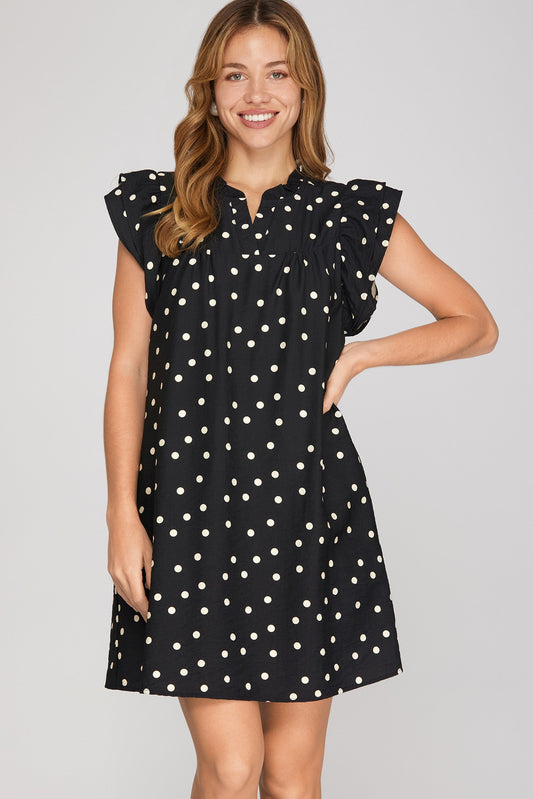 Polka Dot Black Dress
