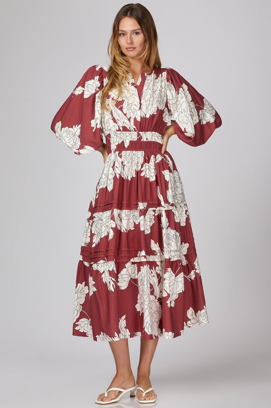 3/4 Sleeve Smocked Dress