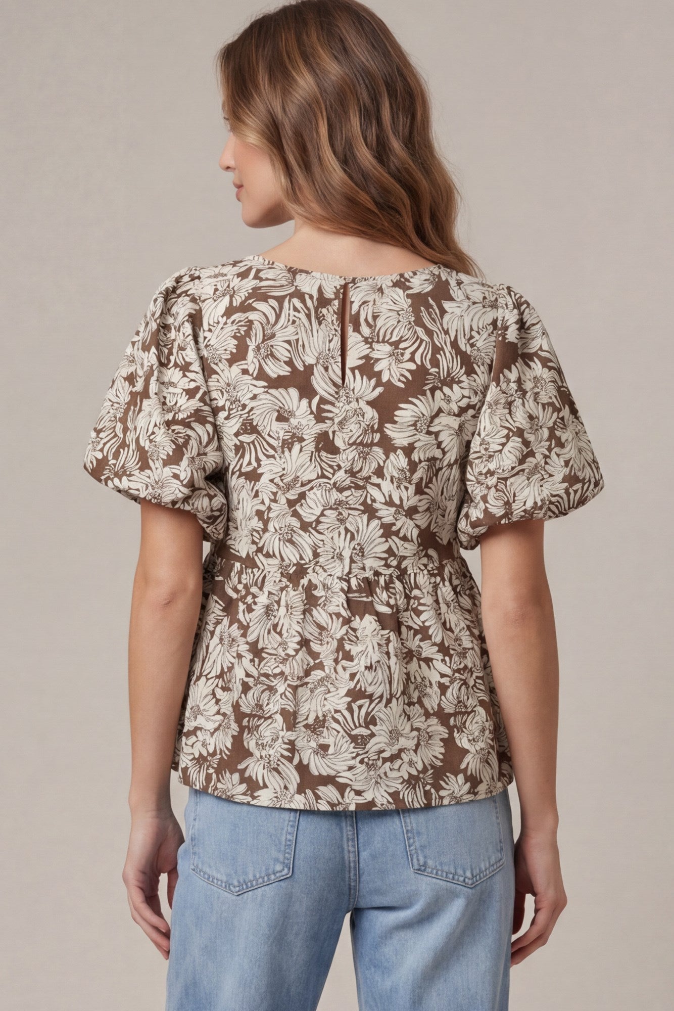 Puff Sleeve Floral Top