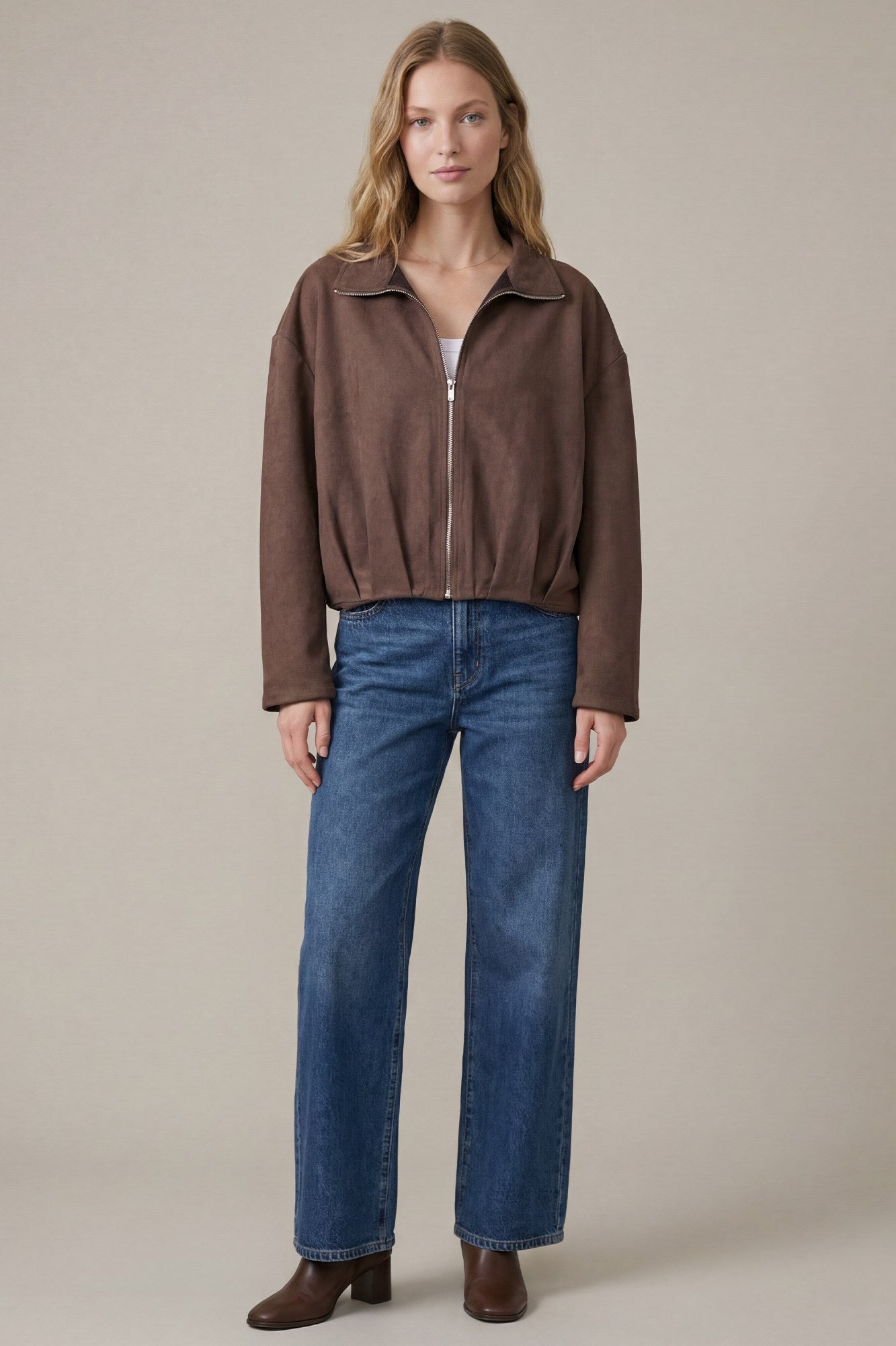Suede Zip Jacket