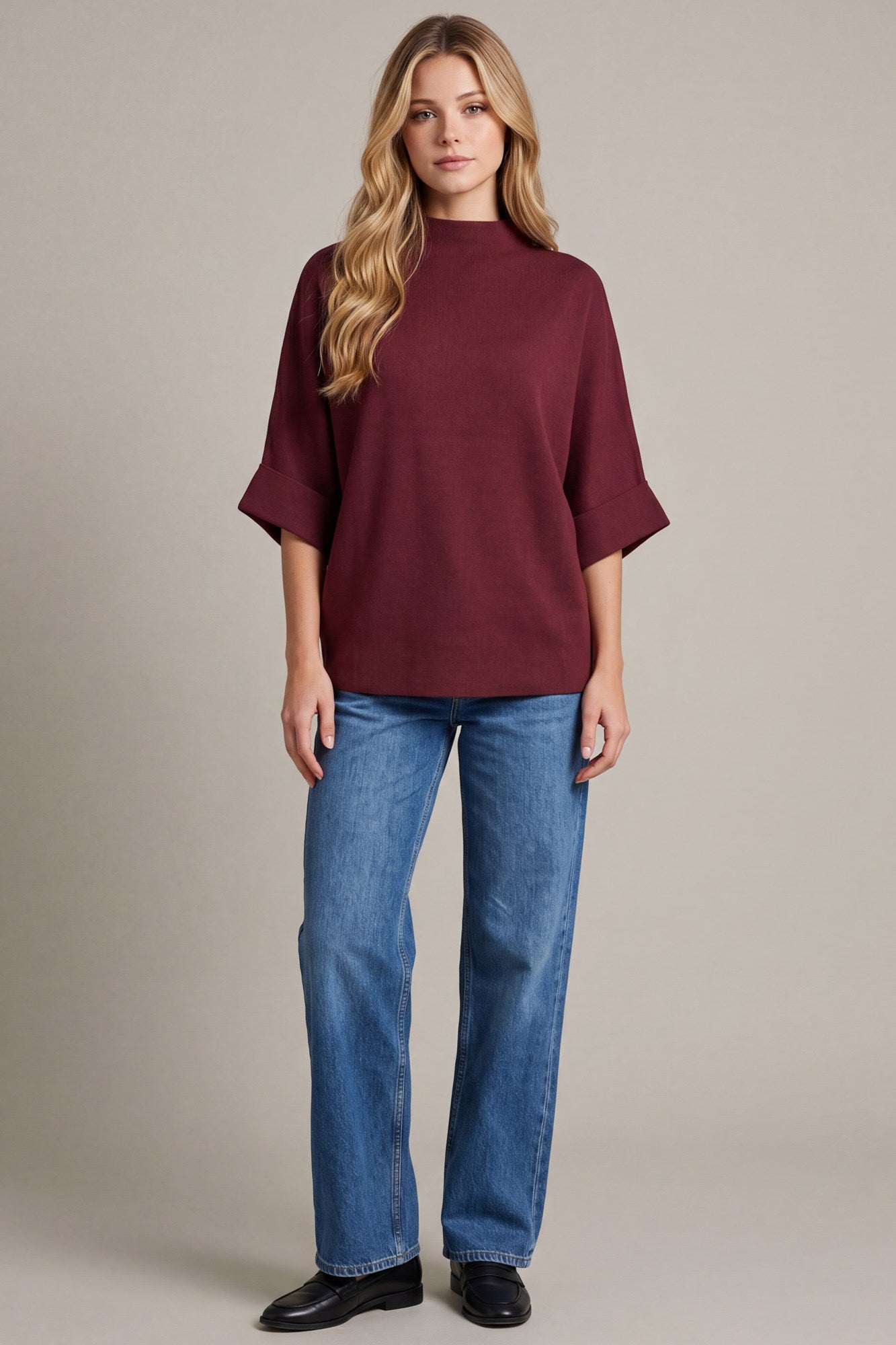 Oversized Mock Neck Sweater
