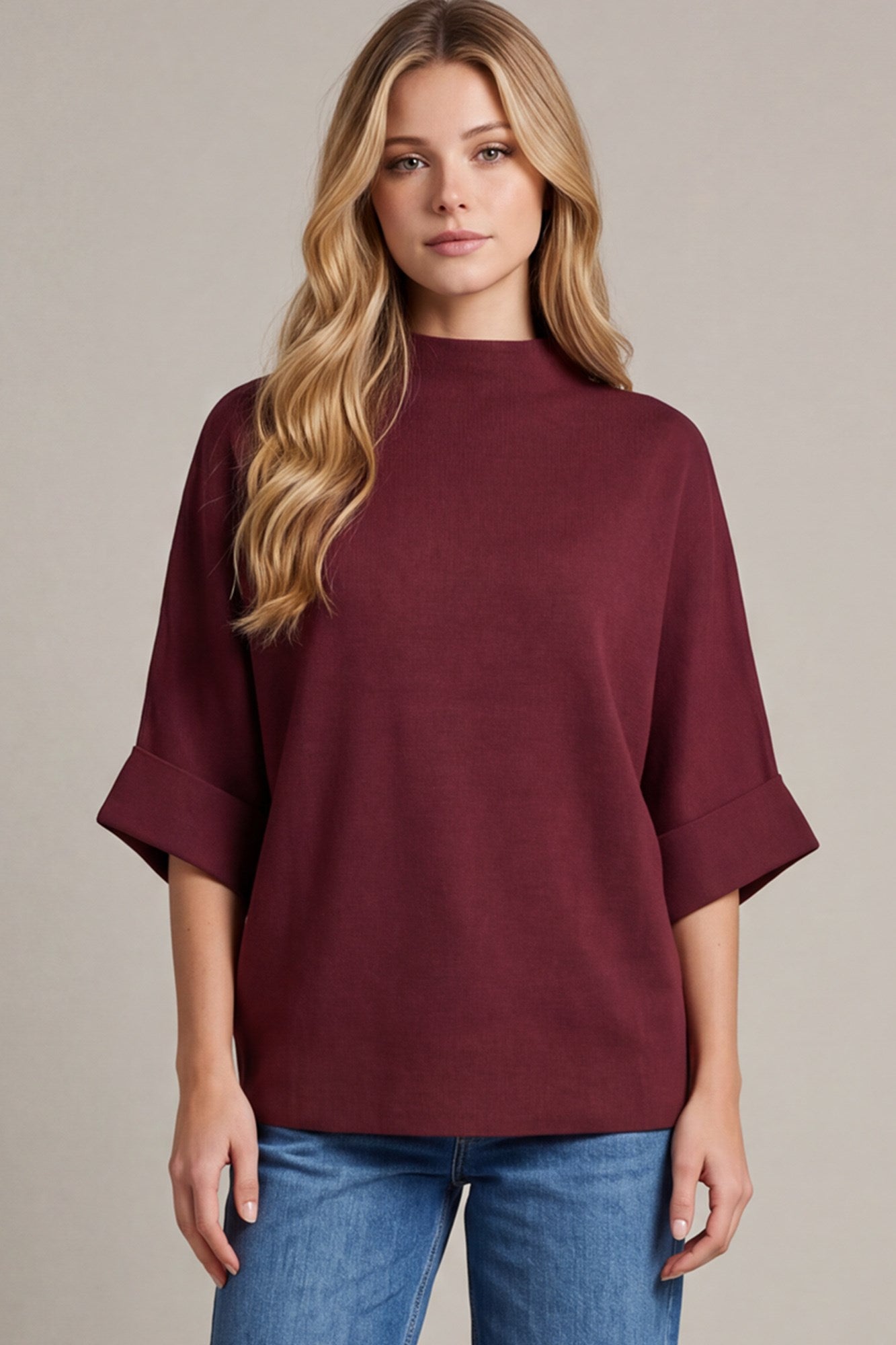 Oversized Mock Neck Sweater