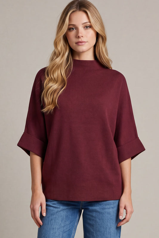 Oversized Mock Neck Sweater
