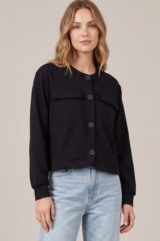 Front Pocket Button Jacket