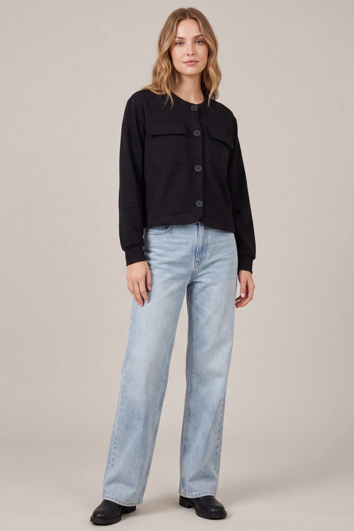 Front Pocket Button Jacket